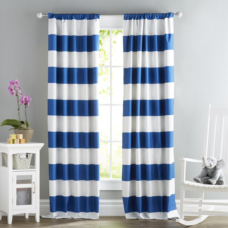 Viv + Rae Jameson Striped Blackout Thermal Rod Pocket Single Curtain